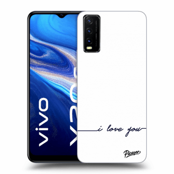 Picasee husă neagră din silicon pentru Vivo Y20s - I love you