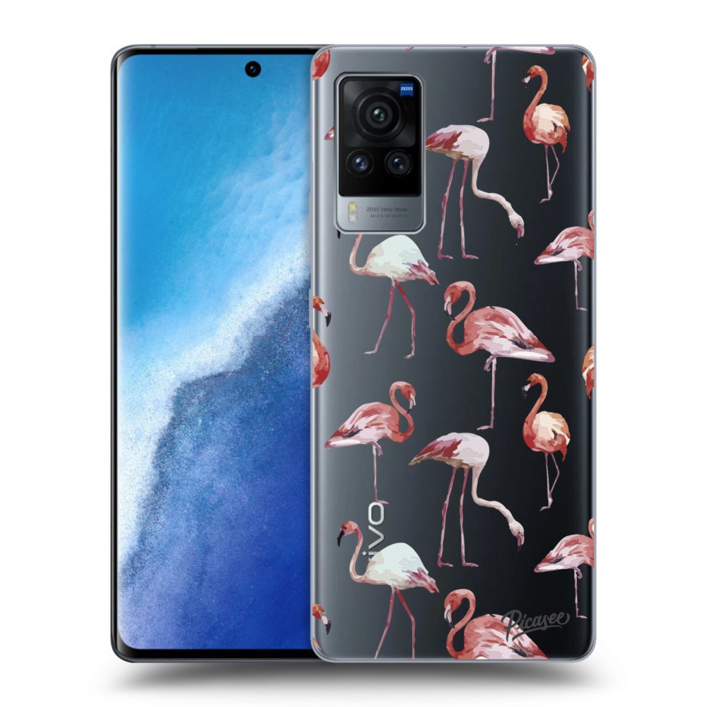 Picasee husă transparentă din silicon pentru Vivo X60 Pro 5G - Flamingos