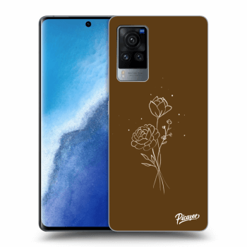 Husă pentru Vivo X60 Pro 5G - Brown flowers