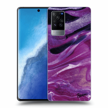 Husă pentru Vivo X60 Pro 5G - Purple glitter