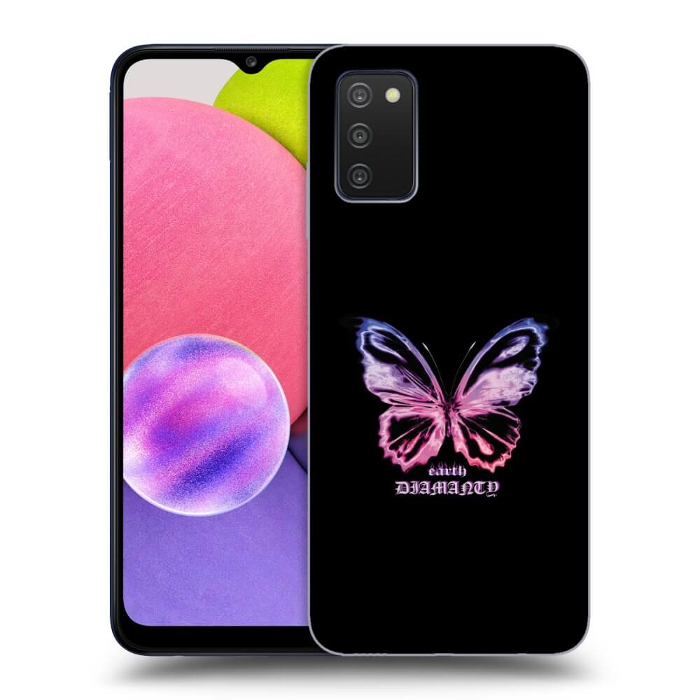 Picasee husă transparentă din silicon pentru Samsung Galaxy A03s A037G - Diamanty Purple