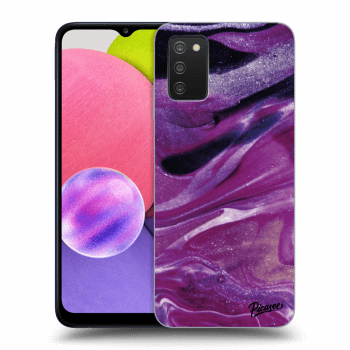 Husă pentru Samsung Galaxy A03s A037G - Purple glitter