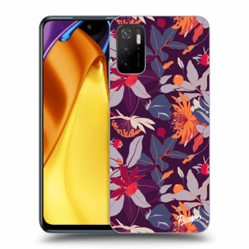 Picasee husă transparentă din silicon pentru Xiaomi Poco M3 Pro 5G - Purple Leaf