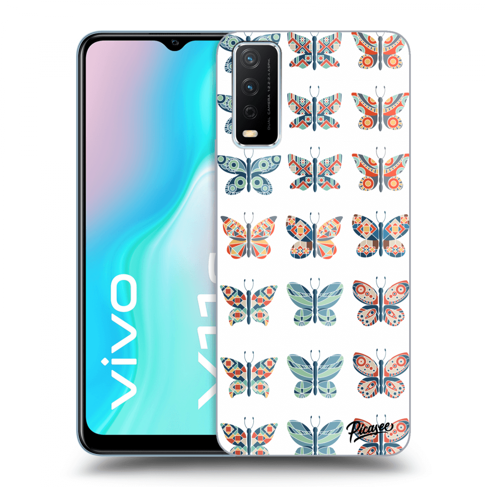 Picasee husă transparentă din silicon pentru Vivo Y11s - Butterflies