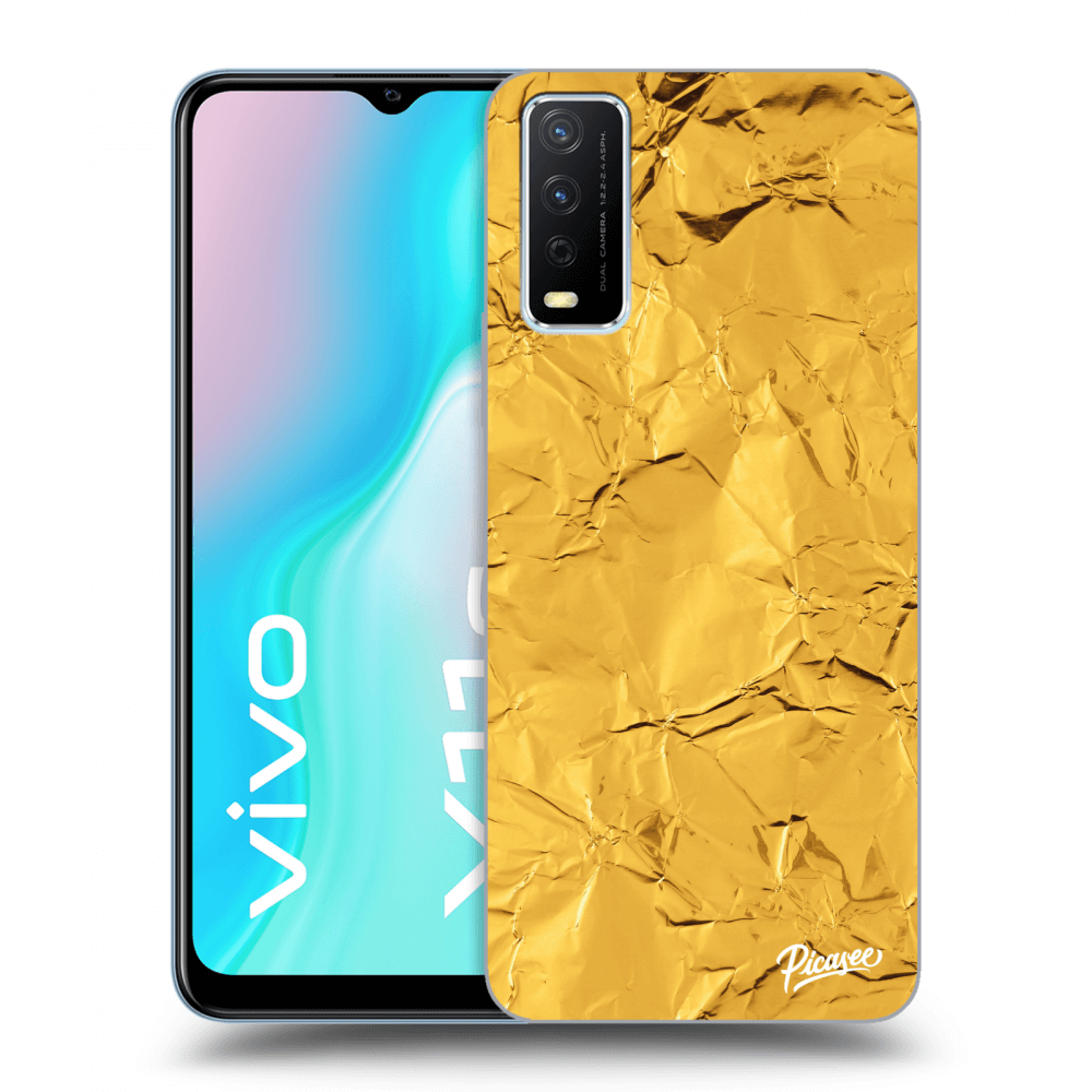 Picasee husă transparentă din silicon pentru Vivo Y11s - Gold