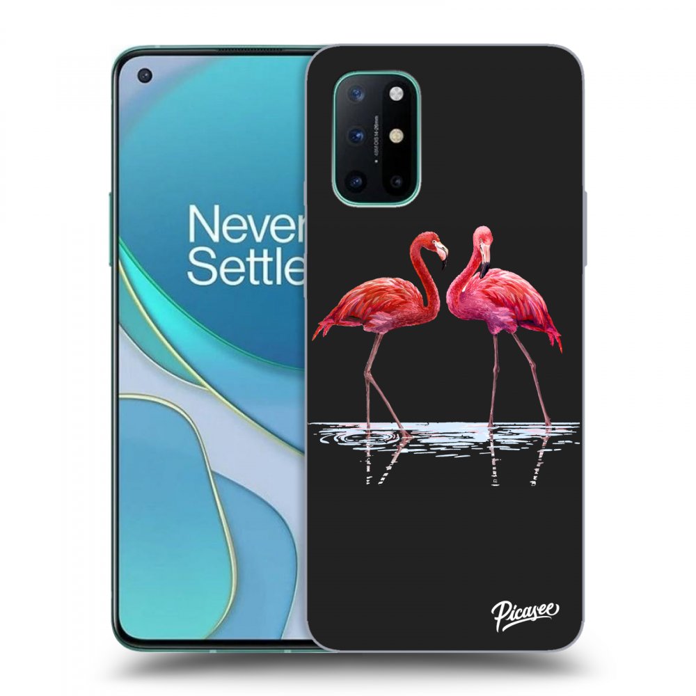 Picasee husă neagră din silicon pentru OnePlus 8T - Flamingos couple