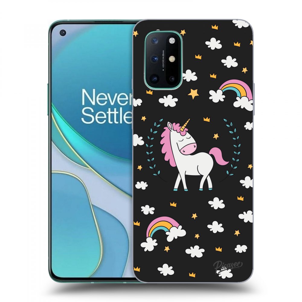 Picasee husă neagră din silicon pentru OnePlus 8T - Unicorn star heaven