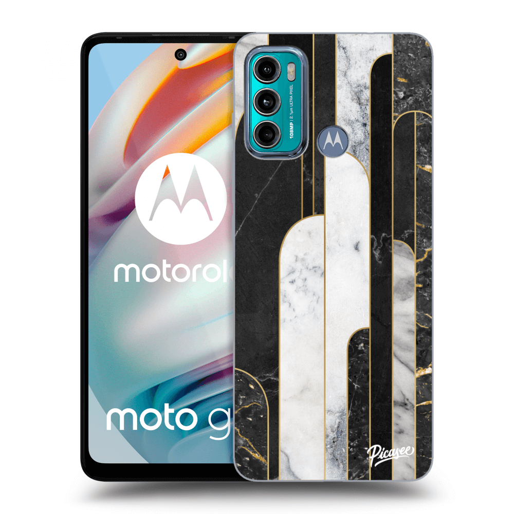 Picasee husă transparentă din silicon pentru Motorola Moto G60 - Black & White tile
