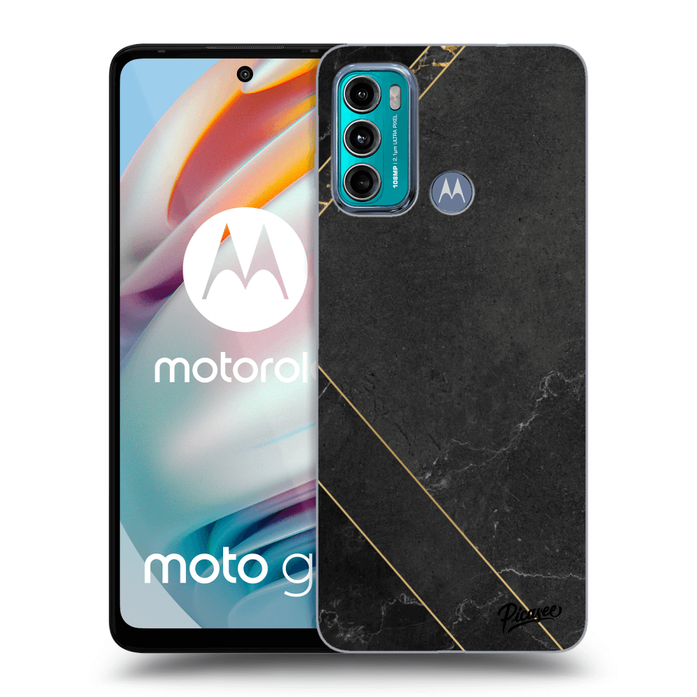 Picasee husă neagră din silicon pentru Motorola Moto G60 - Black tile
