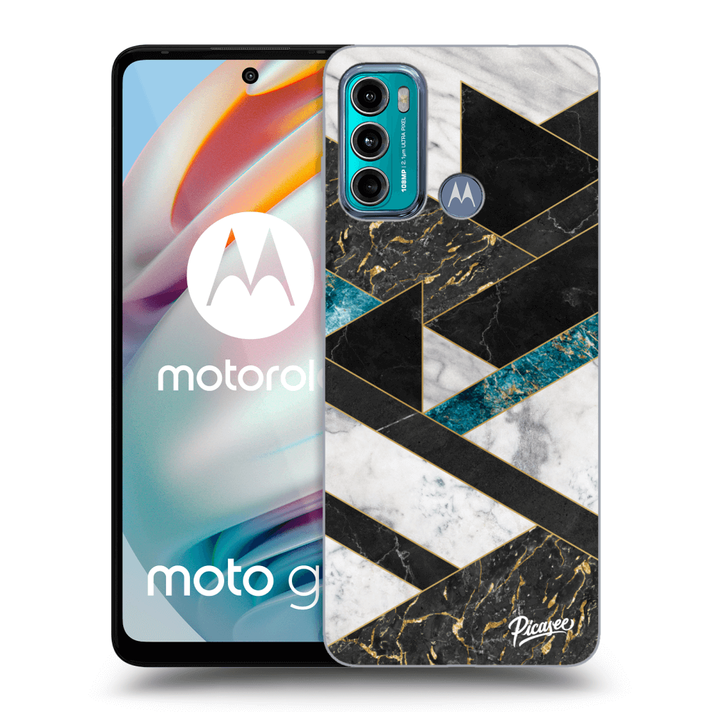 Picasee husă neagră din silicon pentru Motorola Moto G60 - Dark geometry