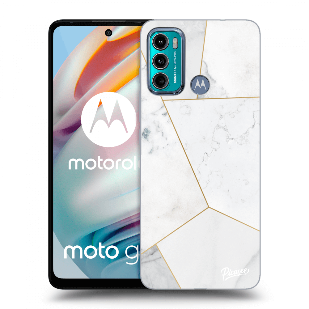 Picasee husă transparentă din silicon pentru Motorola Moto G60 - White tile