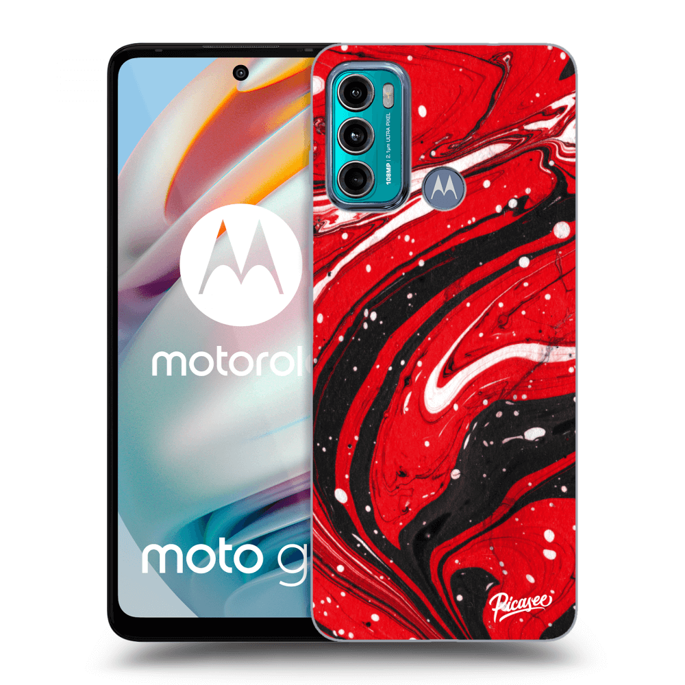 Picasee husă transparentă din silicon pentru Motorola Moto G60 - Red black