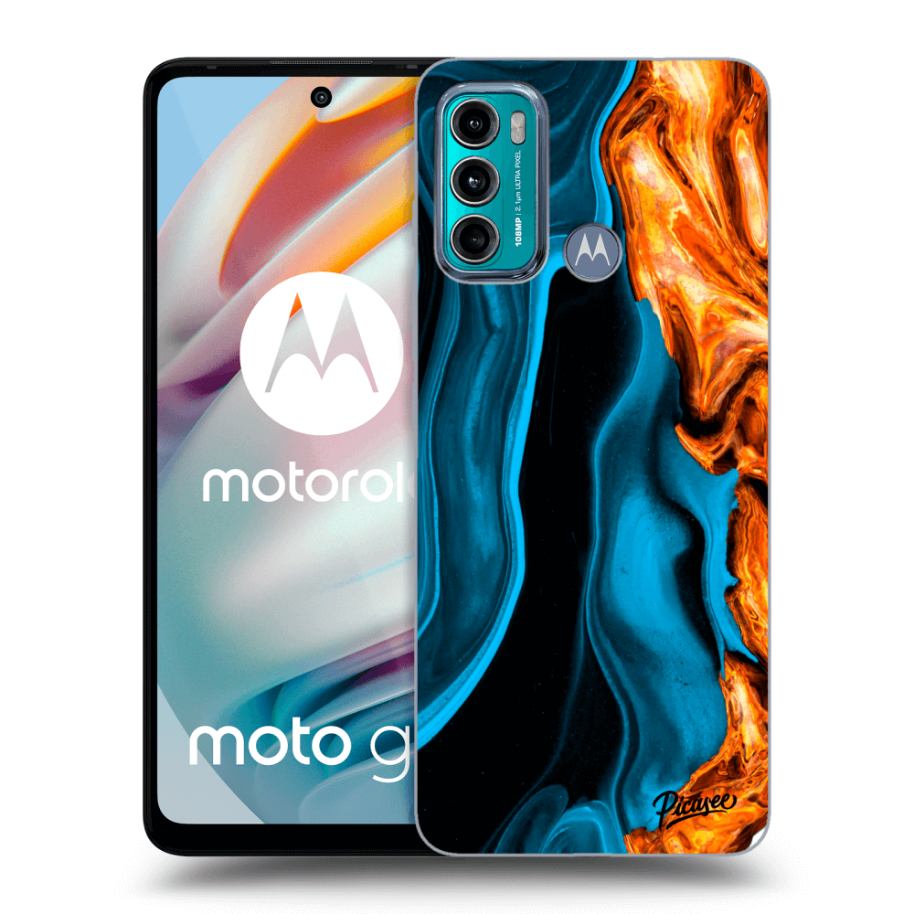 Picasee husă neagră din silicon pentru Motorola Moto G60 - Gold blue