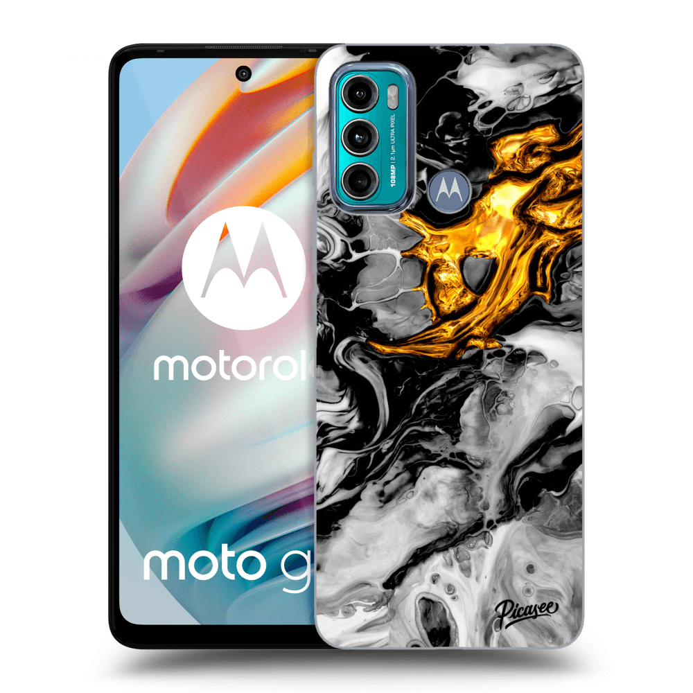 Picasee husă neagră din silicon pentru Motorola Moto G60 - Black Gold 2