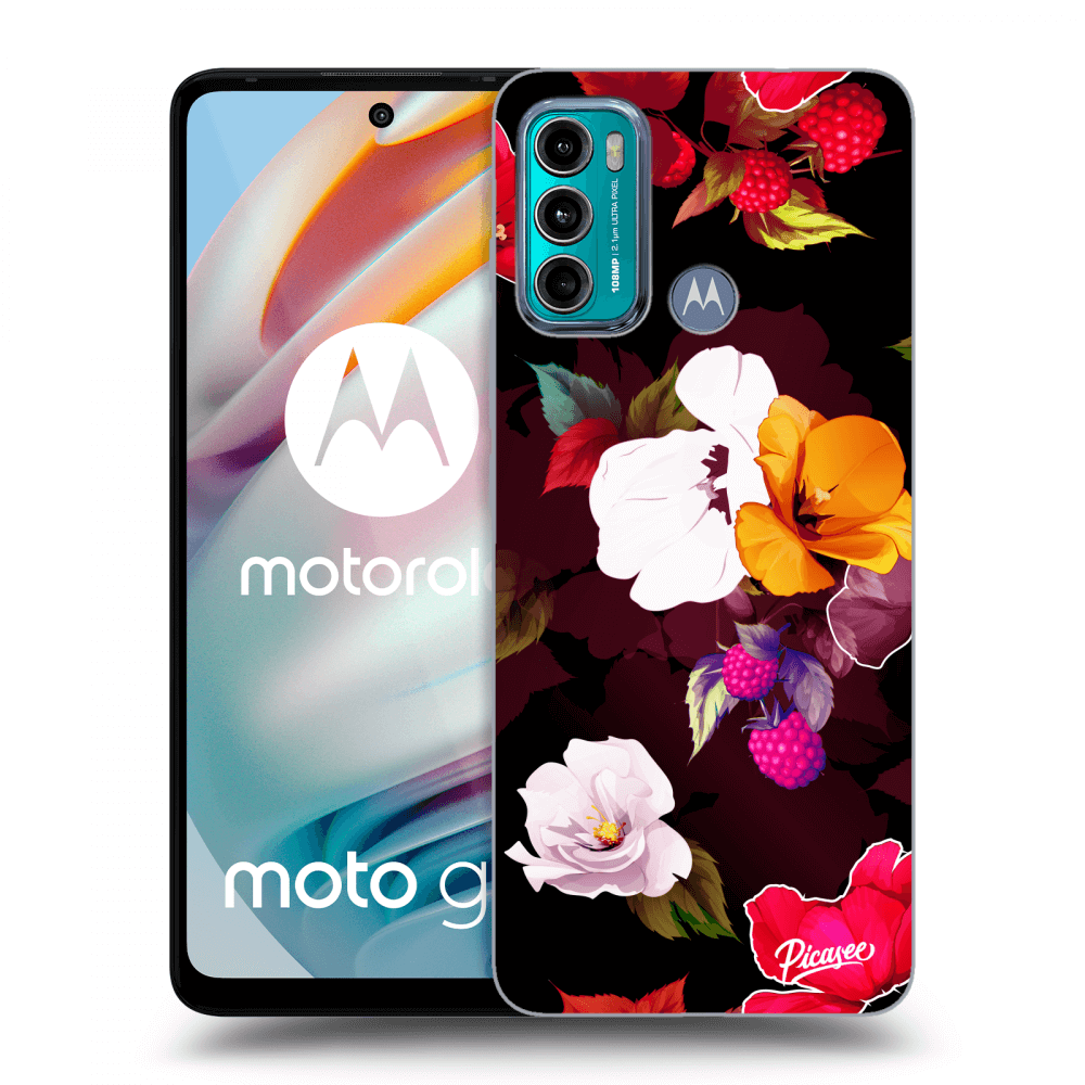Picasee husă transparentă din silicon pentru Motorola Moto G60 - Flowers and Berries