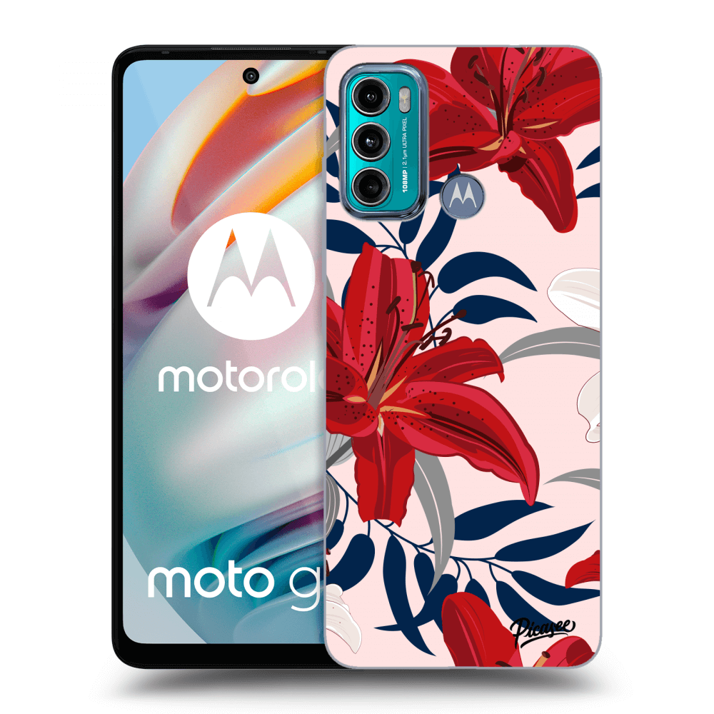 Picasee husă transparentă din silicon pentru Motorola Moto G60 - Red Lily