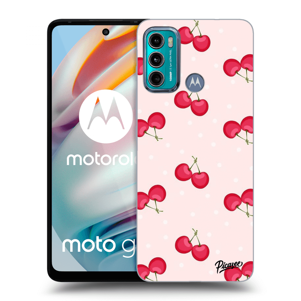 Picasee husă neagră din silicon pentru Motorola Moto G60 - Cherries