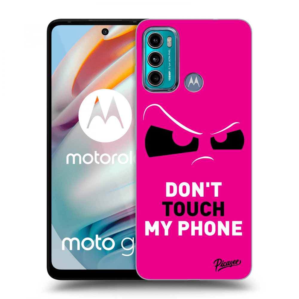 Picasee husă neagră din silicon pentru Motorola Moto G60 - Cloudy Eye - Pink