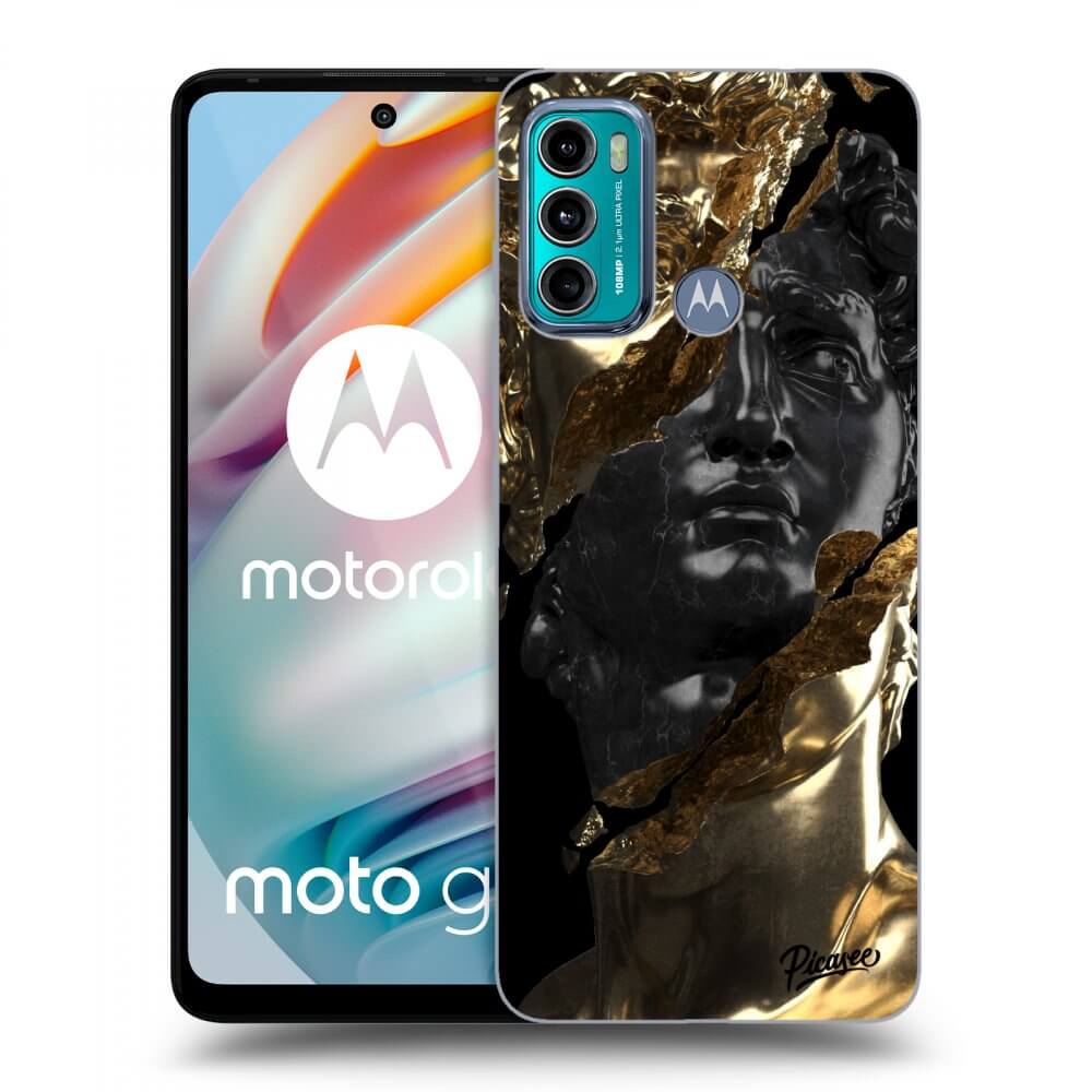 Picasee husă neagră din silicon pentru Motorola Moto G60 - Gold - Black