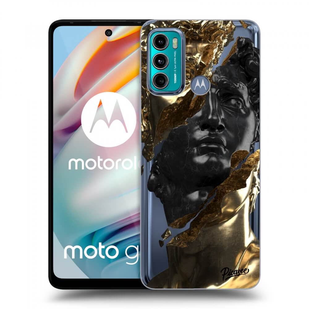 Picasee husă transparentă din silicon pentru Motorola Moto G60 - Gold - Black