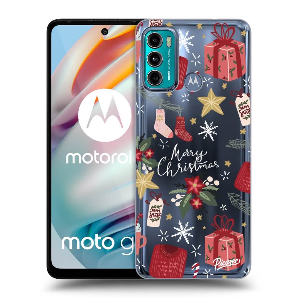 Picasee husă transparentă din silicon pentru Motorola Moto G60 - Christmas