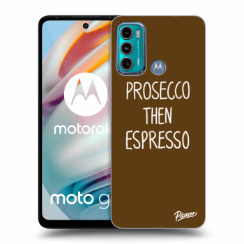 Picasee husă neagră din silicon pentru Motorola Moto G60 - Prosecco then espresso