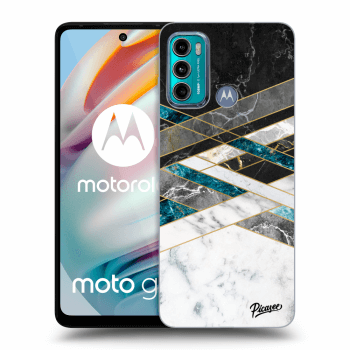 Picasee husă transparentă din silicon pentru Motorola Moto G60 - Black & White geometry