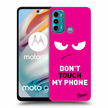 Picasee husă neagră din silicon pentru Motorola Moto G60 - Angry Eyes - Pink