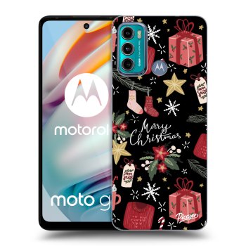 Picasee husă neagră din silicon pentru Motorola Moto G60 - Christmas