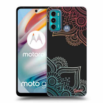 Picasee husă neagră din silicon pentru Motorola Moto G60 - Flowers pattern
