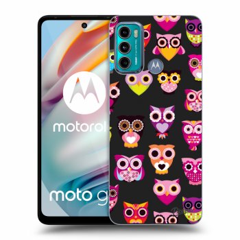 Picasee husă neagră din silicon pentru Motorola Moto G60 - Owls