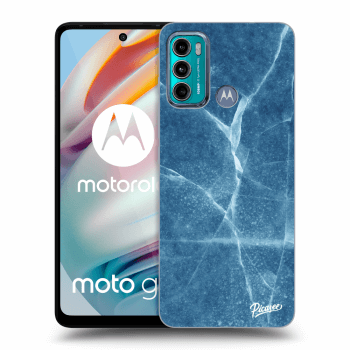 Picasee husă neagră din silicon pentru Motorola Moto G60 - Blue marble