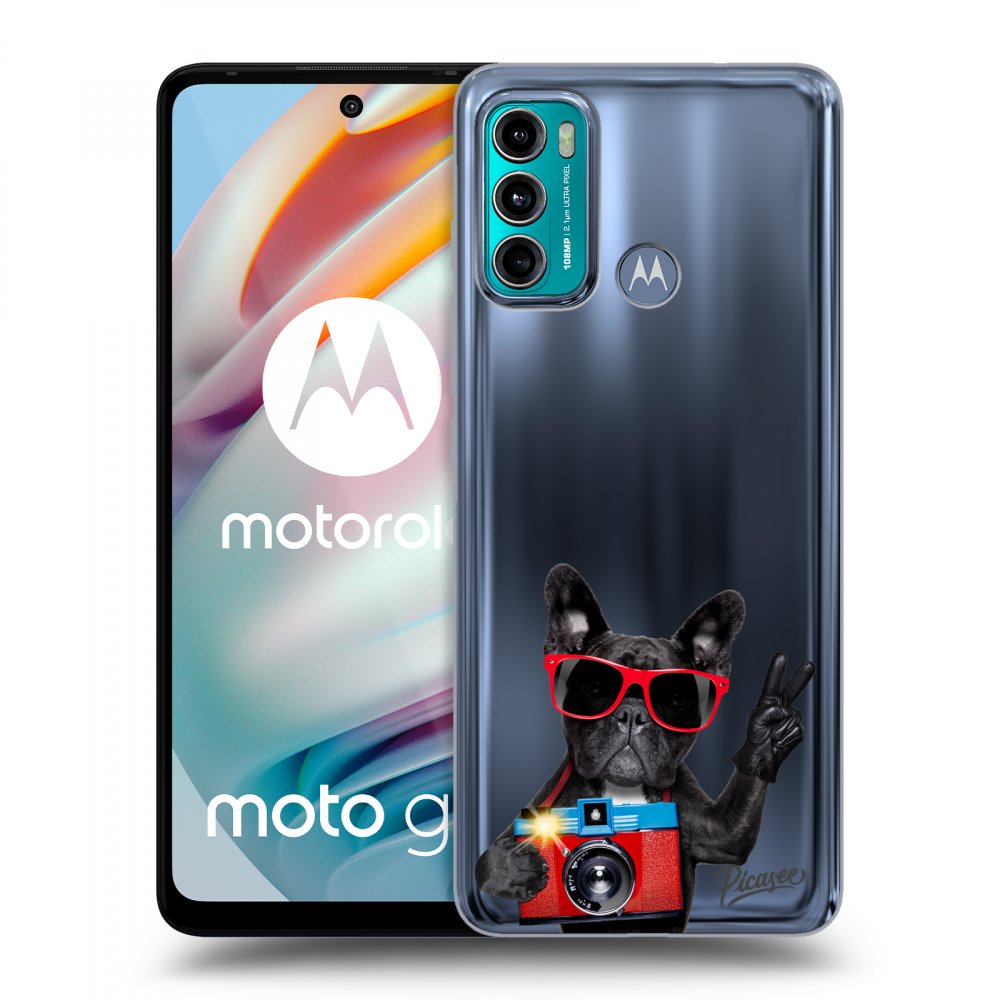 Picasee husă transparentă din silicon pentru Motorola Moto G60 - French Bulldog