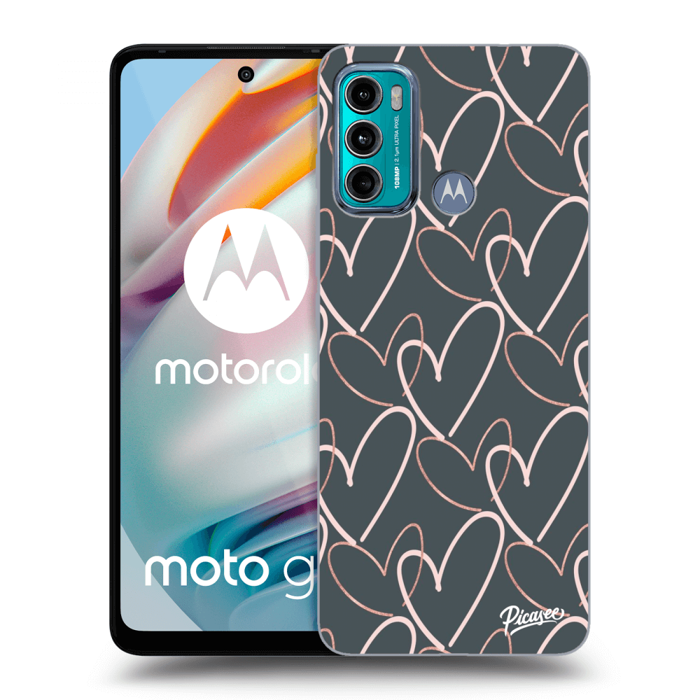 Picasee husă neagră din silicon pentru Motorola Moto G60 - Lots of love