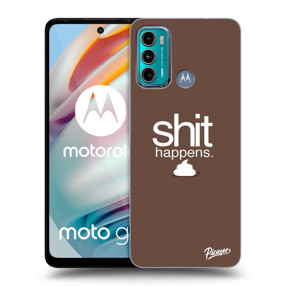 Picasee husă neagră din silicon pentru Motorola Moto G60 - Shit happens