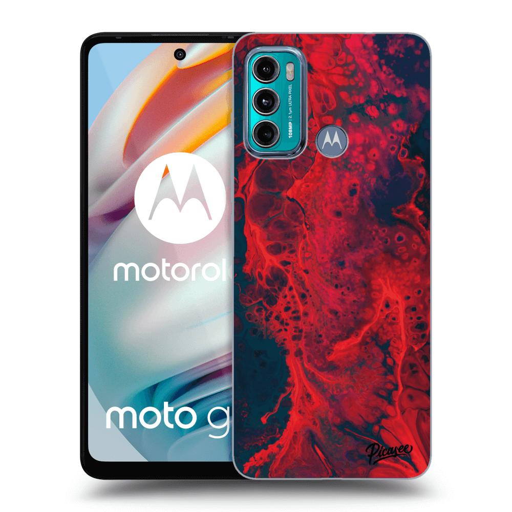Picasee husă neagră din silicon pentru Motorola Moto G60 - Organic red
