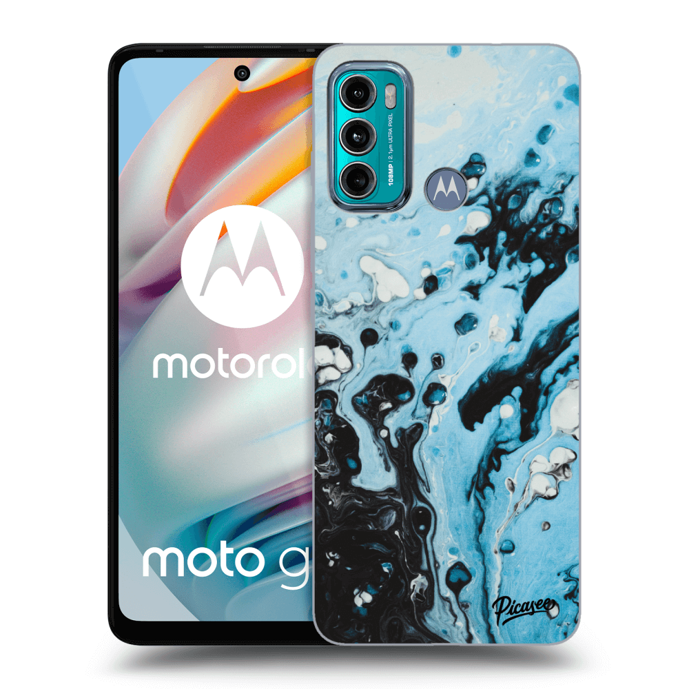 Picasee husă neagră din silicon pentru Motorola Moto G60 - Organic blue