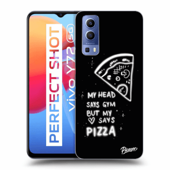 Picasee husă neagră din silicon pentru Vivo Y72 5G - Pizza