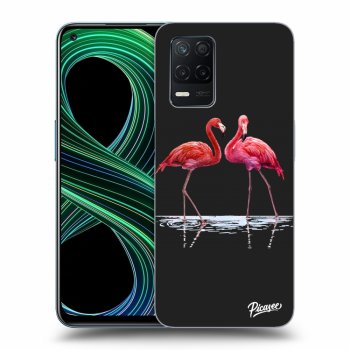 Picasee husă neagră din silicon pentru Realme 8 5G - Flamingos couple