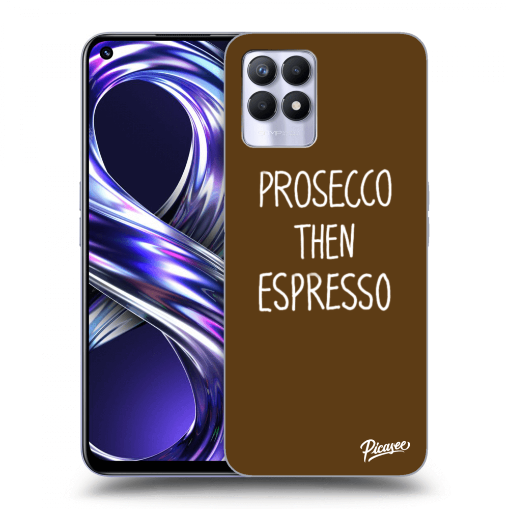 Picasee husă neagră din silicon pentru Realme 8i - Prosecco then espresso