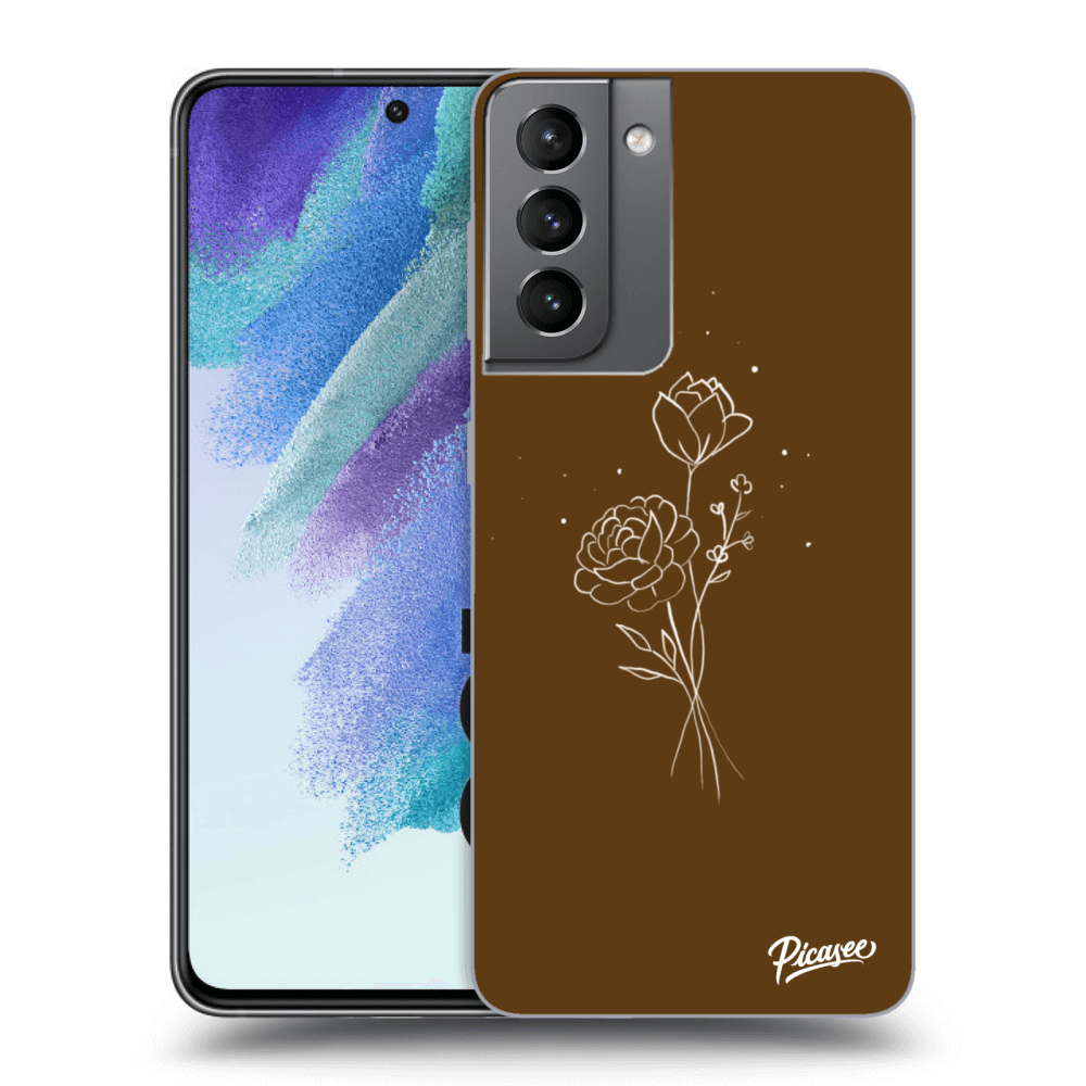 Picasee ULTIMATE CASE PowerShare pentru Samsung Galaxy S21 FE 5G - Brown flowers