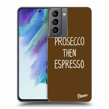 Picasee husă neagră din silicon pentru Samsung Galaxy S21 FE 5G - Prosecco then espresso