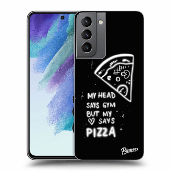 Picasee husă neagră din silicon pentru Samsung Galaxy S21 FE 5G - Pizza