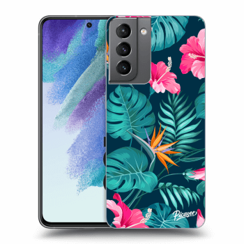 Husă pentru Samsung Galaxy S21 FE 5G - Pink Monstera