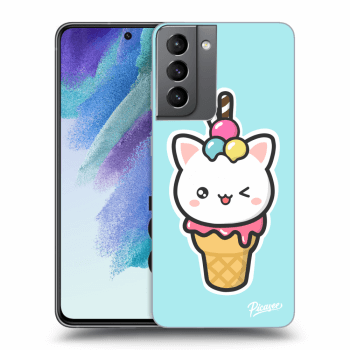 Picasee husă transparentă din silicon pentru Samsung Galaxy S21 FE 5G - Ice Cream Cat