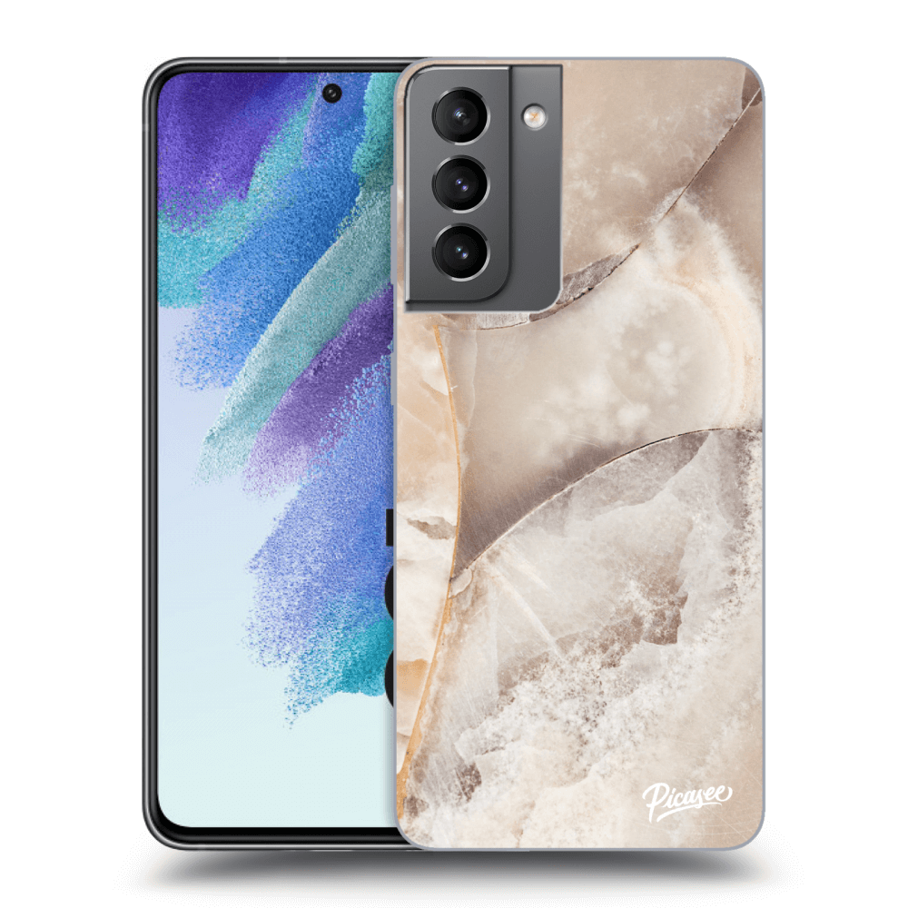 Picasee husă transparentă din silicon pentru Samsung Galaxy S21 FE 5G - Cream marble