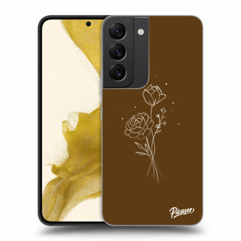 Husă pentru Samsung Galaxy S22 5G - Brown flowers
