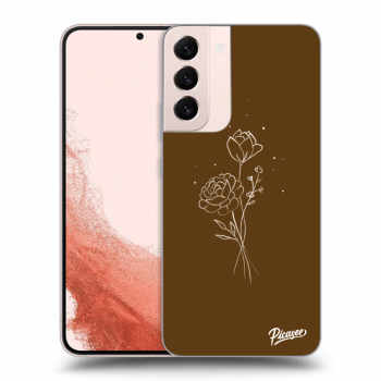 Husă pentru Samsung Galaxy S22+ 5G - Brown flowers