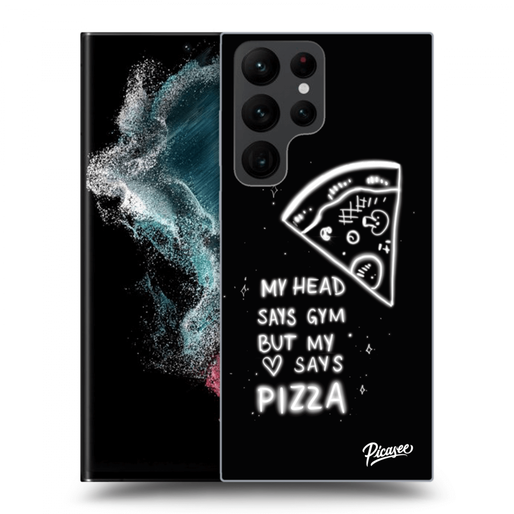 Picasee husă neagră din silicon pentru Samsung Galaxy S22 Ultra 5G - Pizza