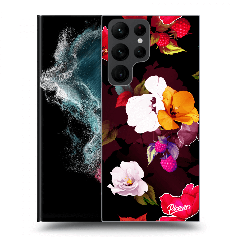 Picasee husă transparentă din silicon pentru Samsung Galaxy S22 Ultra 5G - Flowers and Berries